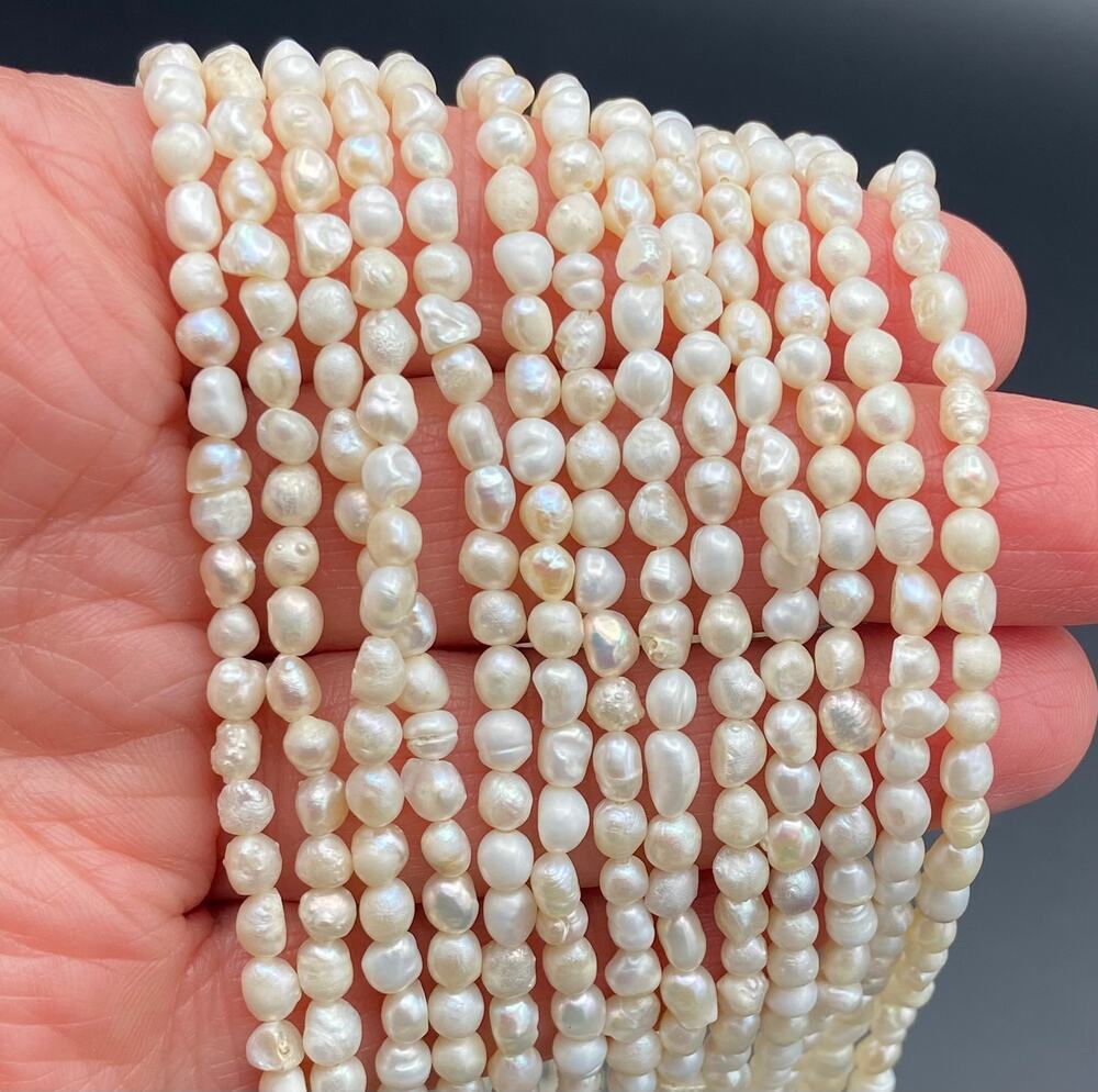 13 Strands Freshwater Baroque Pearl Beads Bulk Lot Jewelry Making Small Size New